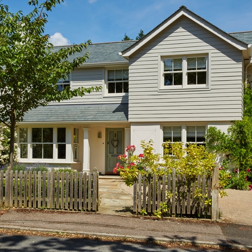 New build development with spring balanced sash windows