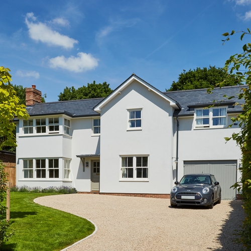 New build house with standard spring balanced sash windows