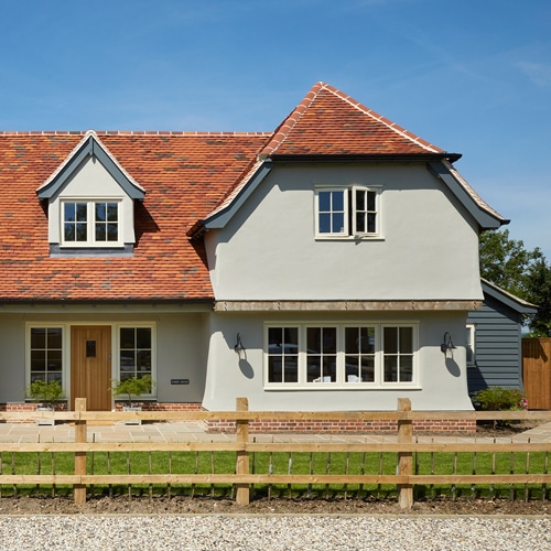 New build property with standard casement windows