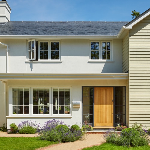 Boarded oak front door